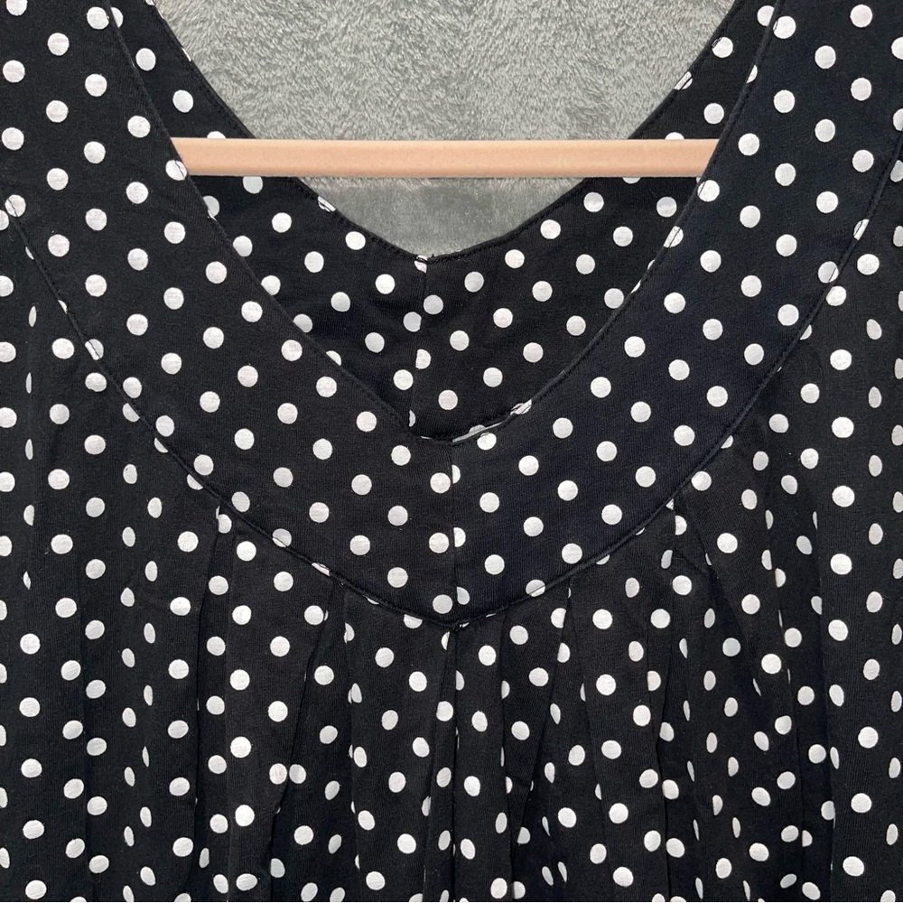 Anthony Richards Black White Polka Dot Sleeveless Blouse Size  1X - Picture 4 of 7